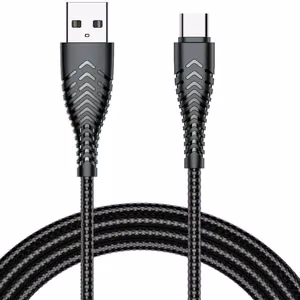VEGER kabelis USB A į Type C 2,4A V104 1,2 m juodas