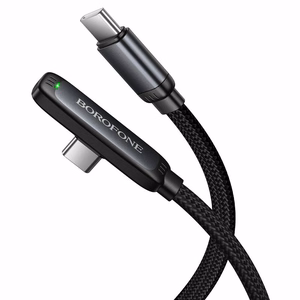Juodas „Borofone BX126 Skillful“ USB-C–USB-C laidas, PD 60 W, 1 m