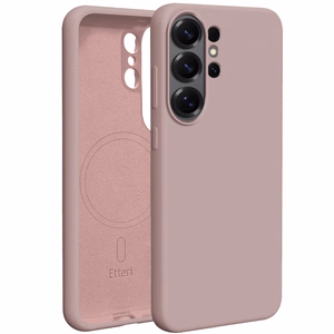 Etteri Silikoninis Mag dėklas for Samsung Galaxy S26 Ultra šviesiai rožinis