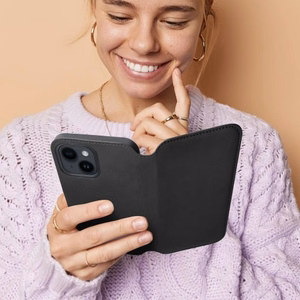Dvigubos kišenės dėklas telefonui XIAOMI Redmi Note 13 5G juodas