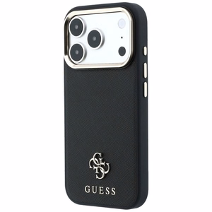 Dėklas, skirtas IPHONE 18 Pro Max/17 Pro Max suderinamas su „MagSafe“ (Saffiano Small 4G & Classic Logo) (spalva: juoda)