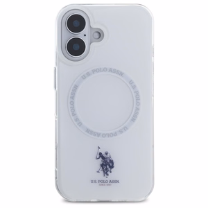 US Polo IML Ring MagSafe dėklas iPhone 16 - baltas