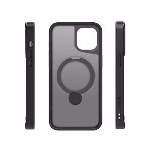 Etteri Matinis Magnetinis žiedas dėklas telefonui iPhone 12 / 12 Pro 6,1" juodas