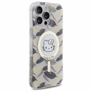 Hello Kitty IML Golden Leaves MagSafe dėklas telefonui iPhone 16 Pro Max - baltas