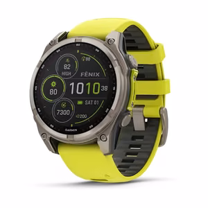 Išmanusis laikrodis Garmin Fenix 8 Sapphire Solar geltonas