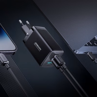 Įkroviklis Joyroom JR-TCG01 65W GaN 2xUSB-C/USB-A + USB-C to USB-C cable 1.2m juodas