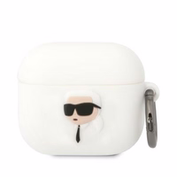 Karl Lagerfeld KLA3RUNIKH AirPods 3 dėklas silikoninis baltas Karl Head 3D