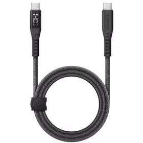 ENERGEA Laidas Flow USB-C - USB-CDigital Ekranas 1.5m juodas/black 240W 5A PD Fast Charge