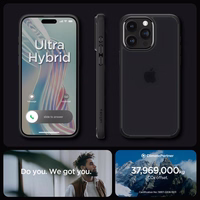Spigen Ultra Hybrid dėklas telefonui iPhone 15 Pro - Skaidrus juodas