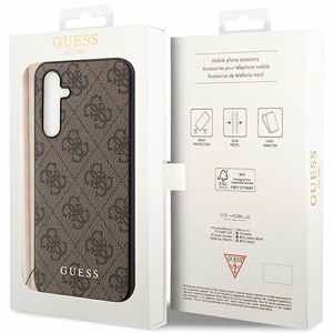 Guess GUHCS23FEGF4GBR S23 FE S711 rudas/rudas kietas dėklas 4G žavesio kolekcija