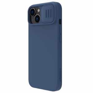 Nillkin CamShield Silky Silikoninis dėklas iPhone 14 Plus dėklas su kameros apsauga mėlynas