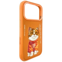 Nimmy Glasses Cool Cat deklas iPhone 17 Pro - oranzinis