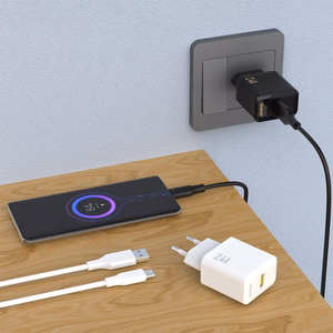 Dudao A23TEU 2.4A GaN USB-A Wall Įkroviklis with USB-A - USB-C Laidas - Baltas