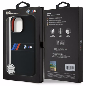 BMW Silikoninis Vidurinė Juosta Magnetinis dėklas iPhone 16 Pro Max - juodas