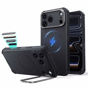 ESR Cyber Tough Kickstand MagSafe dėklas, skirtas iPhone 18 Pro / 17 Pro, juodas