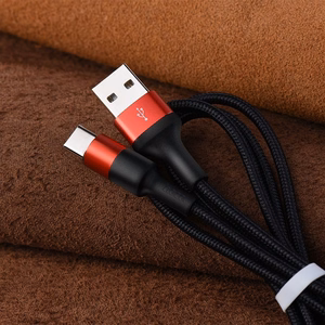 Kabelis USB A į USB C Hoco 2A 1 m X26 juodas ir raudonas