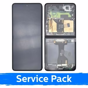 LCD дисплей совместимый с Samsung F766 Z Flip7 (ВНУТРЕННИЙ) с рамкой / Jet черный / (Service Pack)