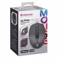 DEFENDER KOMPIUTERINĖ PELĖ ALPHA MB-507 OPTICAL 1000dpi 3P BLACK SILENT CLICK