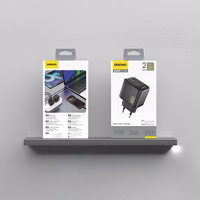 Dudao A28PEU PD 45W GaN 2xUSB Wall Įkroviklis - Juodas
