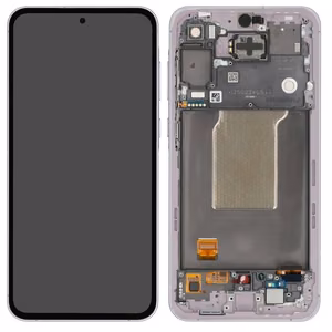 Ekranas Samsung A556 A55 5G su lietimui jautriu stikliuku ir rėmeliu Awesome Lilac originalus (assembled service pack)