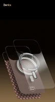 Benks Magnetic Armor Air Armor Grid Kevlar dėklas metaliniu rėmeliu 600D (A068) iPhone 17 Air auksinis