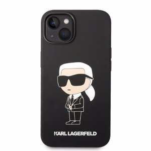 Karl Lagerfeld KLHMP14MSNIKBCK iPhone 14 Plus 6.7" juodas silikoninis dėklas Ikonik, magnetinis (MagSafe)