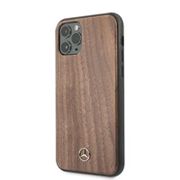 Mercedes Wood Line Walnut dėklas iPhone 11 Pro Max - rudas