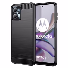 Carbon dėklas Motorola Moto G13 lankstus silikoninis anglies dėklas juodas