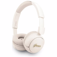 Guess belaidės ausinės BT HEADPHONES SCRIPT METAL LOGO smėlio spalvos