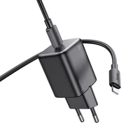 Įkroviklis Hoco USB-C QC PD 20W + kabelis USB-C į Lightning N40 juodas
