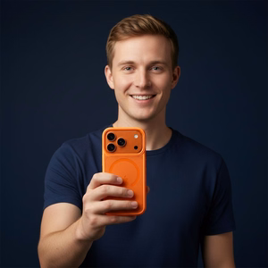 ROAR dėklas MAG BUMPER suderinamas su „MagSafe“, skirtas IPHONE 17 (spalva: oranžinė)