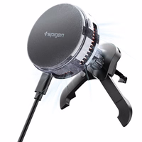 Spigen Essential EV25MFAQ Magnetic MagSafe automobilinis oro groteles laikiklis - Juodas