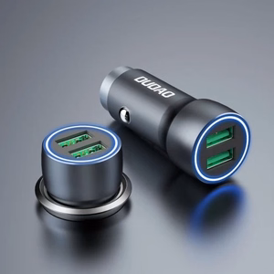 Automobilinis įkroviklis Dudao R4+ pilkas 18W (3xQC3.0)