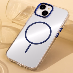 Skaidrus Thin Mag dėklas iPhone 17 Pro 6,3", mėlynas