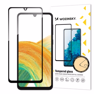LCD apsauginis stikliukas "Wozinsky 5D Full Glue" Samsung A346 A34 5G pritaikytas dėklui juodas