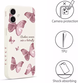 Pnakqil Iphone 17 Air dėklas Butterflies baltas