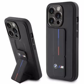 BMW Grip Hot Stamp dėklas telefonui iPhone 15 Pro - juodas