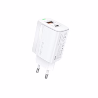 FONENG tinklo įkroviklis EU66 PD 20W 1xUSB-C + 1xUSB QC3.0 baltas