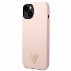 Guess GUHCP14MSLTGP iPhone 14 Plus 6.7 "rožinis/rožinis kietas dėklas Silicone Triangle