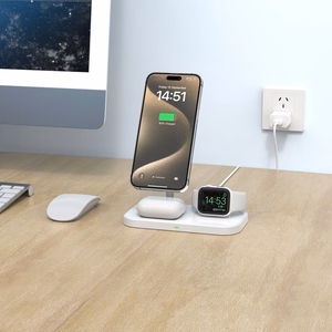 Tech-Protect QI15W-A22 MagSafe indukcinis įkroviklis su 3in1 MagSafe stovu išmaniajam telefonui / Apple Watch / AirPods - baltas