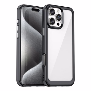 Outer Space dėklas telefonui su geliniu rėmeliu iPhone 16 Pro - juodas