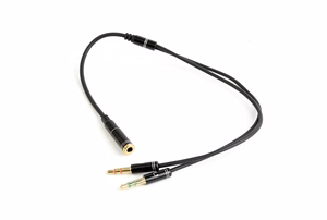 Gembird garso adapteris stereo 3.5mm mini Jack/4PIN/ garso laidas 0.2 m 2 x 3.5mm juodas