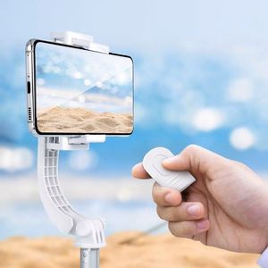 Selfie lazda (f) su belaidžiu nuotolinio valdymu tripodu su stabilizatoriumi GIMBAL SSTR-L08 - balta
