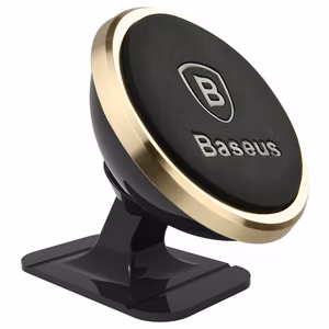 Автомобильный держатель Baseus "Overseas Edition" чёрный / золотой (магнитный / липкая площадка)