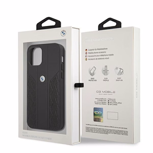 BMW Odinis išlenktas perforuotas dėklas iPhone 12 mini - juodas