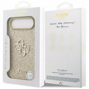 Guess Fiksuotas Blizgus Didelis 4G dėklas telefonui iPhone Air - auksinis