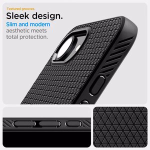 Spigen Liquid Air Mag MagSafe iPhone 16e dėklas - Matinis juodas