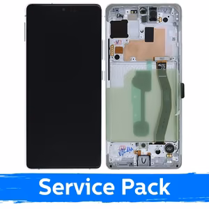 Ekranas skirtas Samsung G770 S10 Lite su rėmeliu / Prism White / (Service Pack)