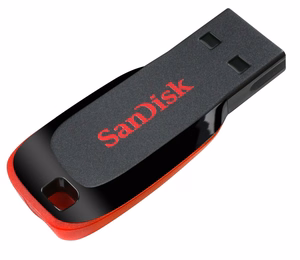 SanDisk Cruzer Blade USB atmintukas 64 GB USB A tipo 2.0 Juoda, Raudona