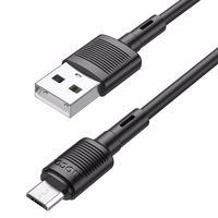 USB kabelis Hoco X83 USB-A to MicroUSB 1.0m juodas